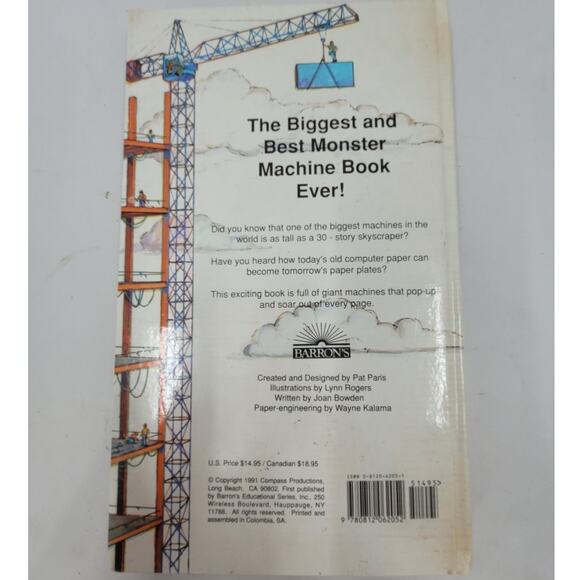 Vintage 1991 Monster Machines Pop Up Book by Pat Paris Mechanical Magic - Picture 4 of 11